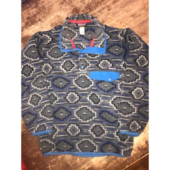 XS Patagonia Snapt Synchilla Aztec Print Pullover Fleece - Picture 1 of 5